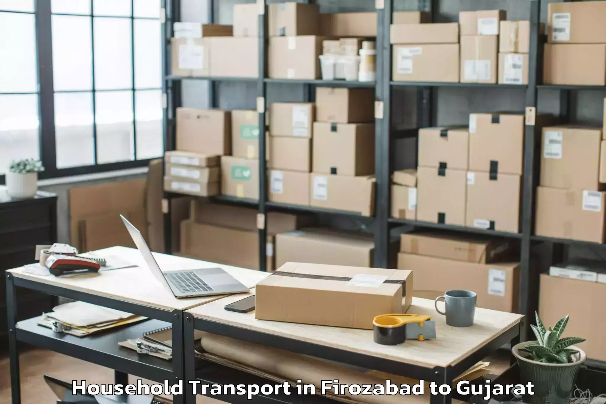 Easy Firozabad to Surat Household Transport Booking